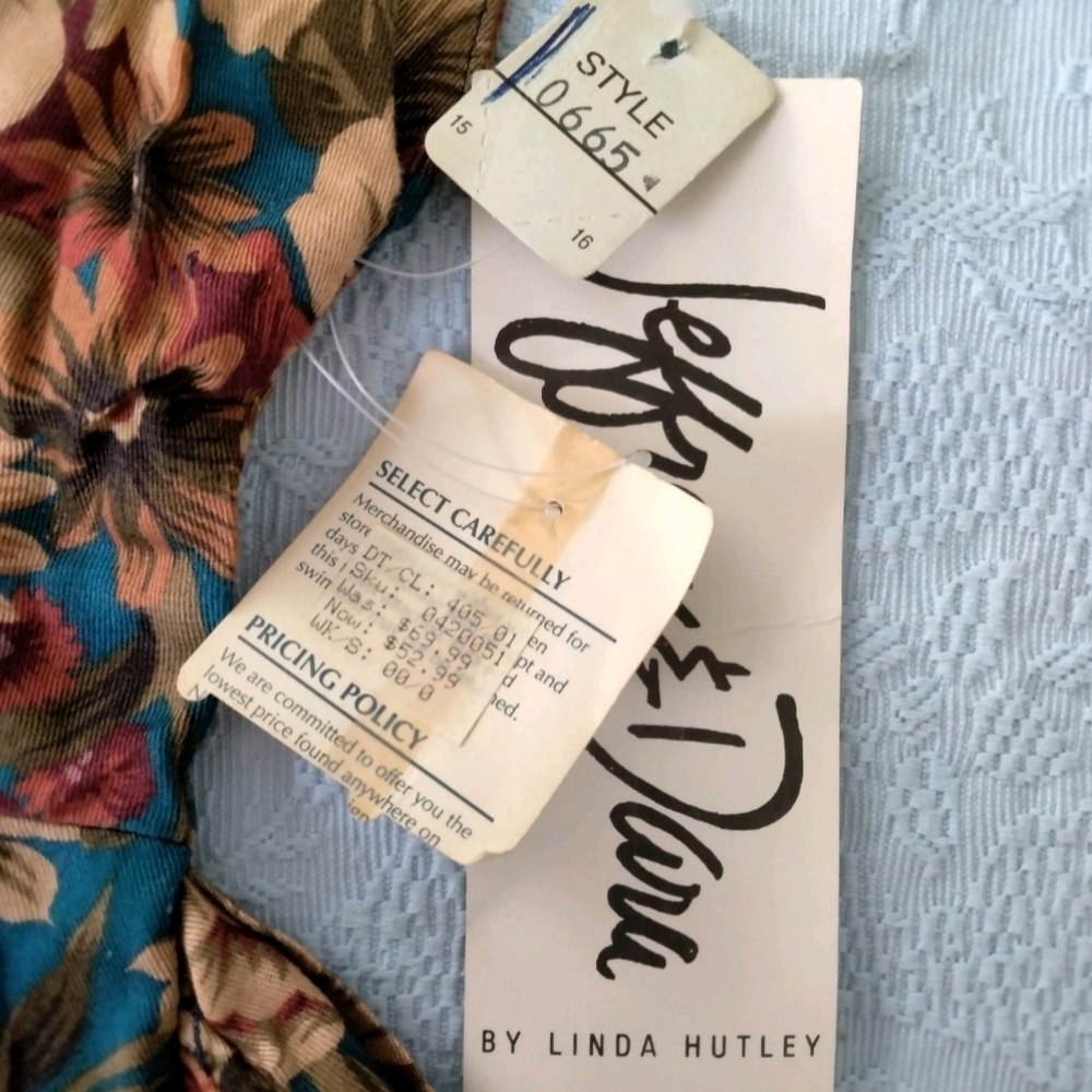 VTG Jeffrey & Dara By Linda Hutley NWT Floral Dress Size 15/16 Retro Deadstock - Picture 13 of 16